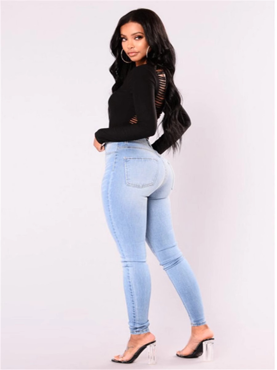 Womens New Style High Waist Skinny Jeans Pencil Pants